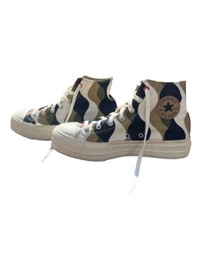 Converse Chuck Taylor All Star Platform High Top Wavy Camo Sneakers Women's 10.5
